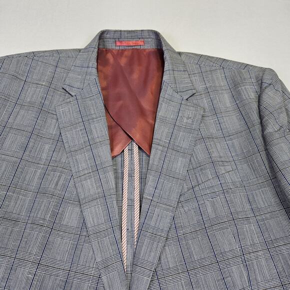 Charles Tyrwhitt Windowpane Unstructured Blazer Mens 46R Linen Sport Coat Plaid - Picture 2 of 16